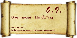 Obernauer Ibrány névjegykártya